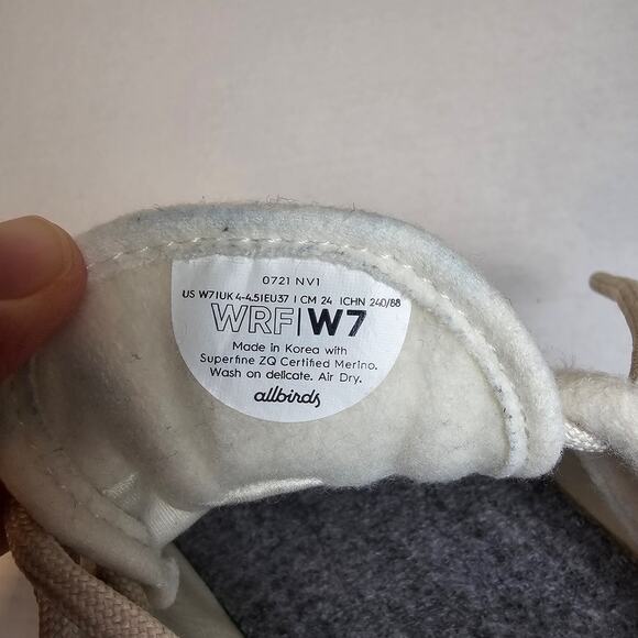 Allbirds WRF Wool Runner Fluffs White Running Shoes Women's Size 7 - Picture 5 of 8